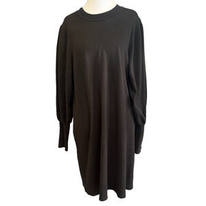 Vince Camuto Minimalist Knit Sweater‎ Dress Size L Balloon Sleeve Preppy Career